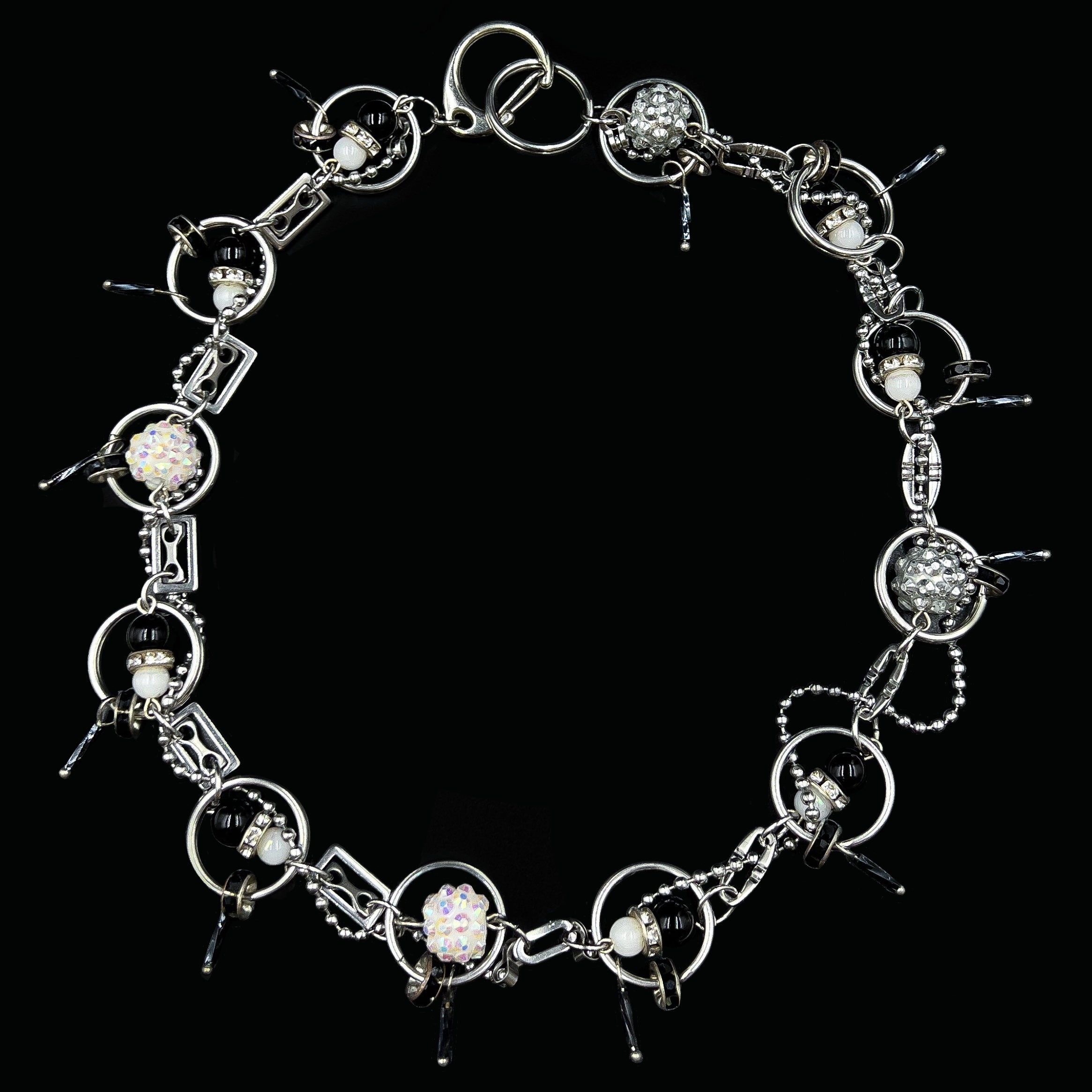 Silver orbit necklace